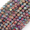 Galaxy Purple Blue Sea Sediment Jasper Round Beads 15.5