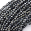 Mystic Titanium Faceted Gray Labradorite Larvikite Round Beads 15