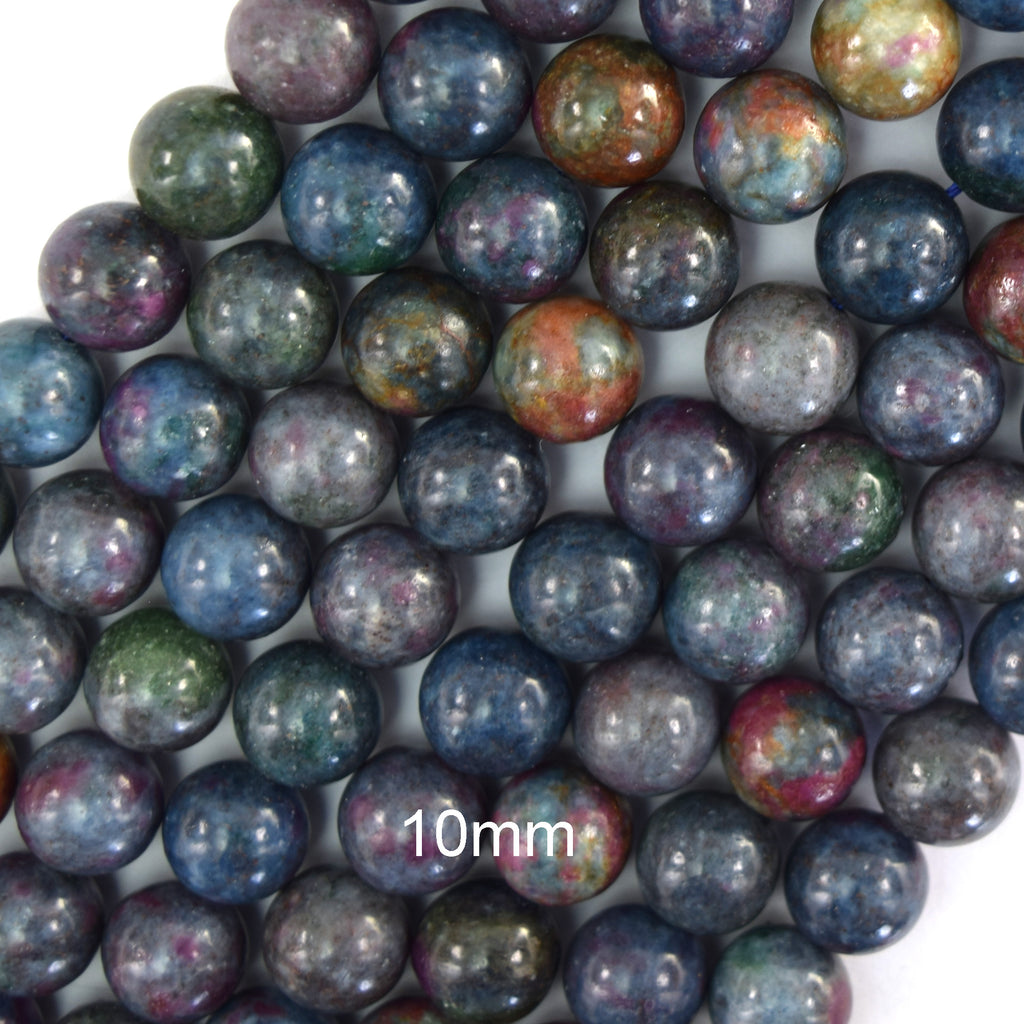Natural Genuine Ruby Sapphire Round Beads Gemstone 15" Strand 6mm 8mm 10mm