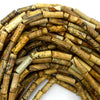 4x13mm natural picture jasper tube beads 15.5