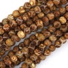 Matte Brown Tibetan DZI Agate Round Beads 14