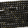 Natural Black Gold Obsidian Round Beads 15.5