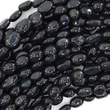 6mm - 8mm blue tiger eye pebble nugget beads 15.5