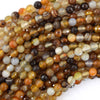 Natural Faceted Botswana Agate Round Beads Gemstone 15