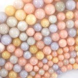 Morganite Colored Quartz Round Beads Gemstone 15
