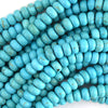 Blue Turquoise Rondelle Button Beads Gemstone 15.5