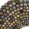 Natural Faceted Ruby Fuchsite Round Beads 15.5