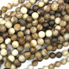 10mm petrified wood agate round beads 15.5