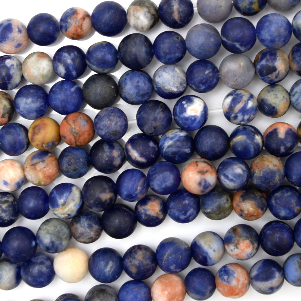 Natural Matte Orange Sodalite Round Beads Gemstone 15.5" Strand 6mm 8mm 10mm