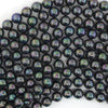 Rainbow Peacock Shell Pearl Round Beads 15.5