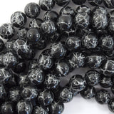 12mm synthetic black jasper round beads 15.5