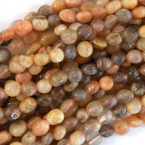 25mm faceted sunstone rectangle beads 15" strand