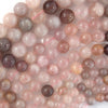 Natural Madagascar Lavender Rose Quartz Round Beads 15.5