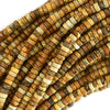 4mm natural picture jasper heishi disc beads 15.5