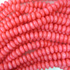 6mm pink coral rondelle beads 15.5