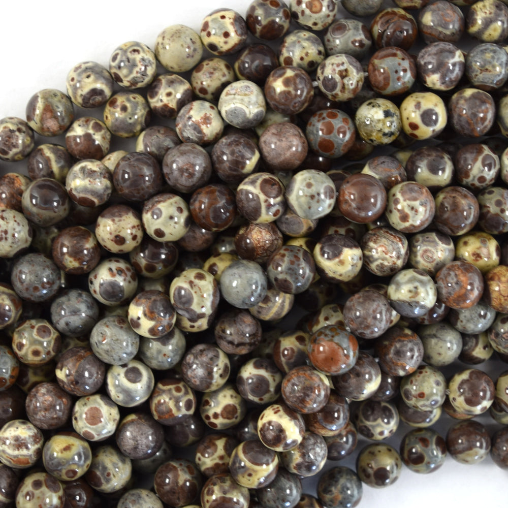 AA Natural Mexican Orbicular Jasper Round Beads Gemstone 15.5" Strand 6mm 8mm