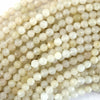 Natural Faceted Milky White Moonstone Round Beads 15.5