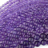 Natural Purple Amethyst Round Beads Gemstone 15