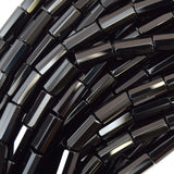 6x12mm faceted black onyx tube cylinder beads 15.5