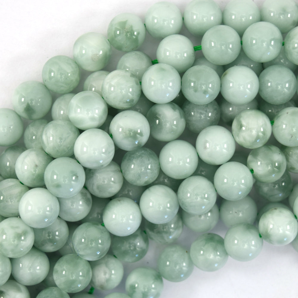 Natural Green Angelite Round Beads Gemstone 15.5" Strand 4mm 6mm 8mm 10mm 12mm