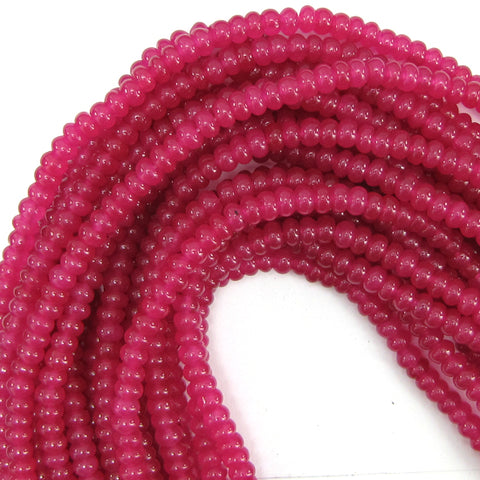 2x4mm pink colored jade heishi disc beads 15.5" strand