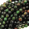 8mm faceted brown green agate round beads 15
