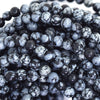 Natural Black Snowflake Obsidian Round Beads 15
