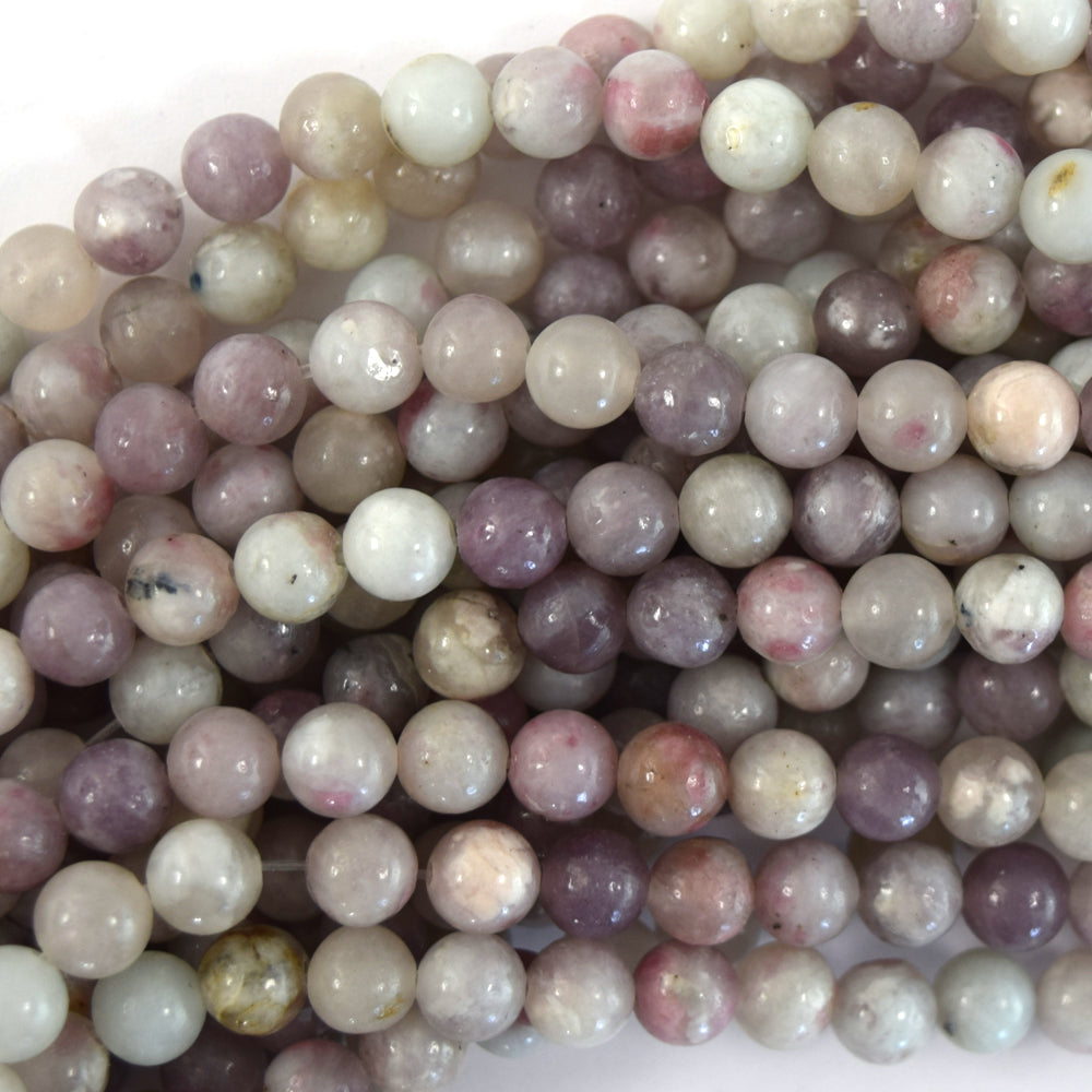 Natural Plum Blossom Tourmaline Round Beads Gemstone 15" Strand 6mm 8mm 10mm