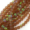 Matte Brown Mystic Aura Quartz Round Beads Gemstone 15