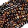 Natural Dark Red Brown Tiger Iron Round Beads Gemstone 15