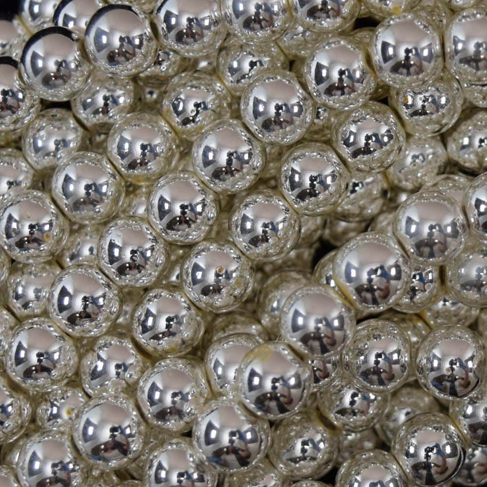 Bright Silver Hematite Round Beads 15.5" Strand 2mm 3mm 4mm 6mm 8mm