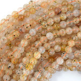 Natural Orange Biotite Round Beads Gemstone 15