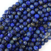Natural Faceted Blue Lapis Lazuli Round Beads Gemstone 15