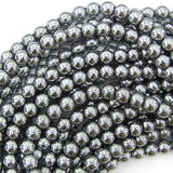Silver Hematite Round Beads Gemstone 15