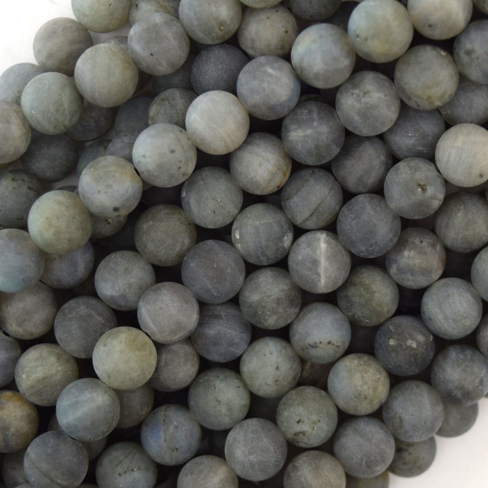 Natural Matte Gray Labradorite Round Beads 15.5" Strand 4mm 6mm 8mm 10mm 12mm