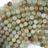 AA Natural Green Rutilated Quartz Round Beads 15.5