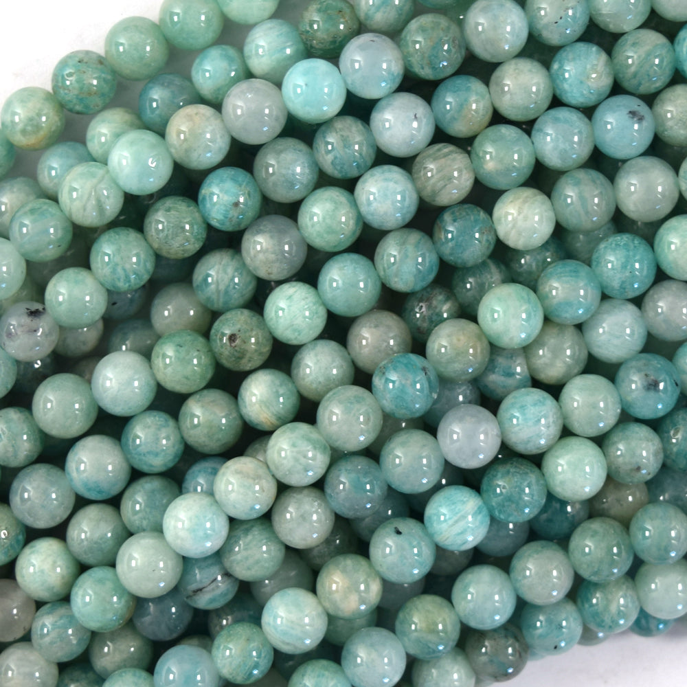 Natural Russian Green Amazonite Round Beads Gemstone 15" Strand 6mm 8mm 10mm