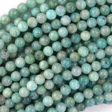 Natural Russian Green Amazonite Round Beads Gemstone 15