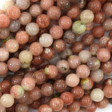 6mm pink yellow jasper round beads 15.5