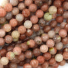 6mm pink yellow jasper round beads 15.5