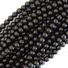 Natural Genuine Black Jet Round Beads Gemstone 15.5