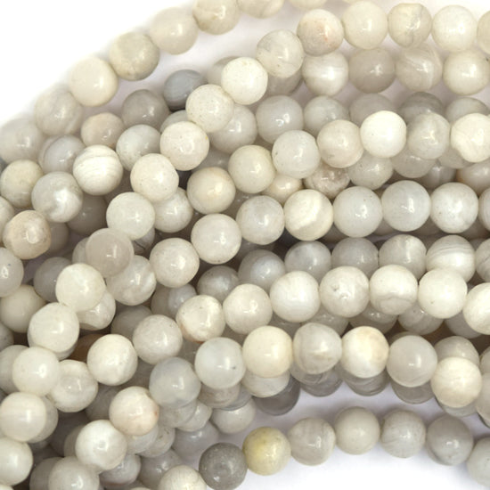 Natural Cream Crazy Lace Agate Round Beads 15" Strand 4mm 6mm 8mm 10mm 12mm
