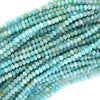 3mm natural faceted Russian green amazonite rondelle button beads 15.5