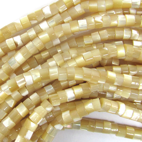 13mm white mother of pearl mop tube beads 15.5" strand