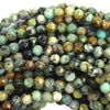 Natural Faceted African Turquoise Round Beads 15