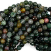 Natural Faceted Indian Agate Round Beads 15
