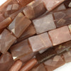 20mm faceted sunstone rectangle beads 15
