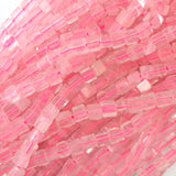 4mm natural pink rose quartz cube beads 15.5