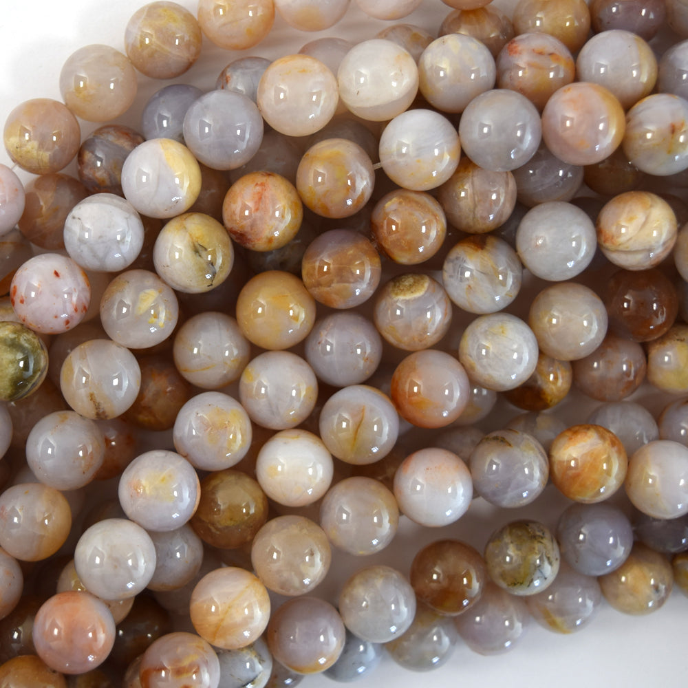 Natural Brown Cream Crazy Lace Agate Round Beads 15.5" 4mm 6mm 8mm 10mm 12mm