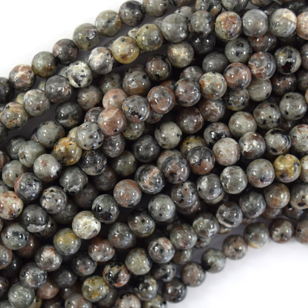 AA Natural Yooperlite UV Reactive Glowing Round Beads 15.5" 6mm 8mm 10mm 12mm